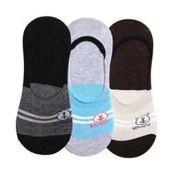 Secrets By ZeroKaata - Unisex Pack Of 3 Assorted Patterned Cotton Shoe Liners Socks (Free Size)