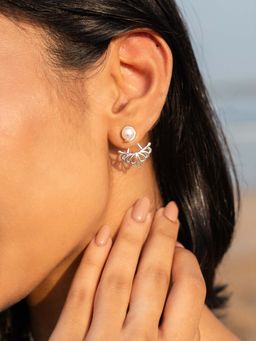 Shaya by CaratLane - Play Of Pearls Earrings In 925 Silver