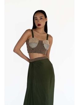 AMKA INDIA - Black Amal Stones and Beads Crop Top