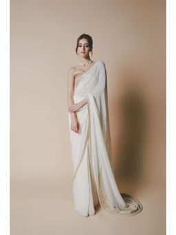 Masaba - Ivory Chaand Embellished Saree with Stitched Blouse