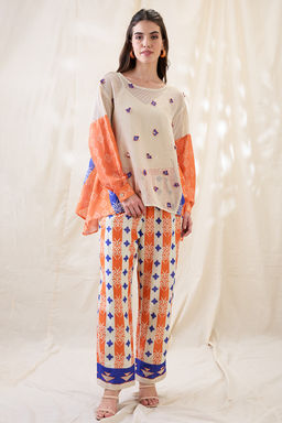 Soup by Sougat Paul - Kitchra Appliqued Printed Co-Ord (Set of 2)