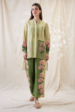 Soup by Sougat Paul - Green Ravya Floral Print Co-Ord (Set of 2)