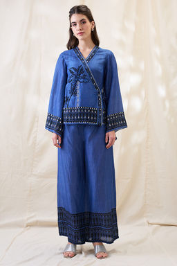 Soup by Sougat Paul - Blue Noorani Embellished Co-Ord (Set of 2)