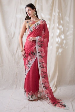 Soup by Sougat Paul - Ravya Embellished Pre Draped Saree with Stitched Blouse