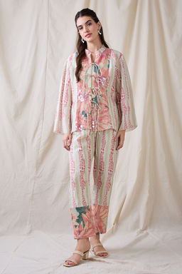 Soup by Sougat Paul - Pink Ravya Embellished Co-Ord (Set of 2)