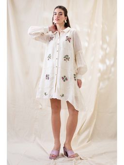 Soup by Sougat Paul - Gulzaar Appliqued A-Line Dress with Slip (Set of 2)