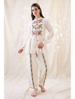 Soup by Sougat Paul - Gulzaar Appliqued Peplum Co-Ord (Set of 2)