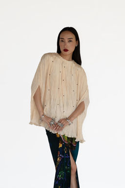 AMKA INDIA - Peach Suha Solid Top