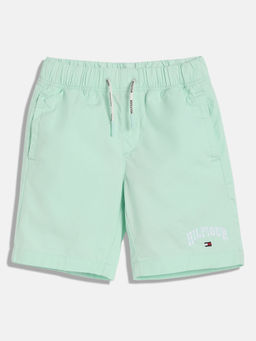 Tommy Hilfiger - Boys Green Solid Mid Rise Shorts