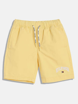 Tommy Hilfiger - Boys Yellow Solid Mid Rise Shorts