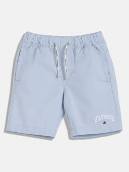 Tommy Hilfiger - Boys Blue Solid Mid Rise Shorts