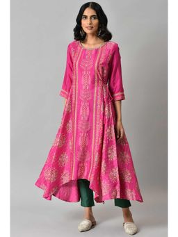 W - Pink Printed Kurta