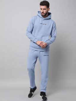 Griffel - Mens Front Logo Solid Fleece Basic Sky Tracksuit (Set of 2)