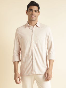 Andamen - Double Patch Khaki Mens Full Sleeve Shirt Regular Fit