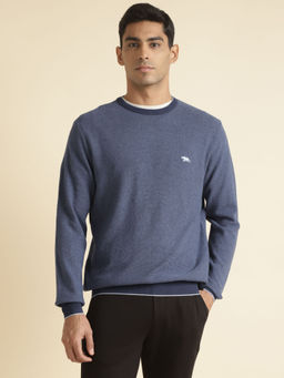 Andamen - Honeycomb Blue Mens Full Sleeve Pullover Regular Fit