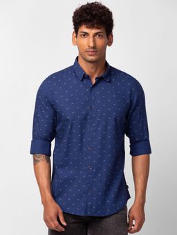 Spykar - Blue Full Sleeves Oxford Shirt For Men