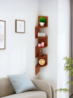 USHA SHRIRAM - Corner Set- Teak Natural, Brown