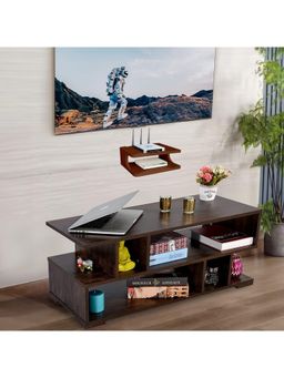 USHA SHRIRAM - Centre Table- Brown & Set Top Box-Walnut