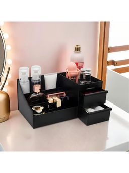 Kuber Industries - Black Multipurpose Plastic Drawer Storage Organizer