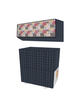 Kuber Industries - Grey PVC Plain Split AC Cover 1.5 Ton