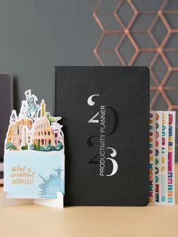 Doodle Collection - Black A5 Productivity Pro Undated Yearly Planner