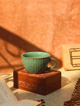 WEAVING HOMES - Metallic Green Cozy Soup Mug