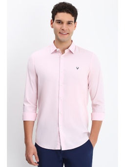 Allen Solly - Men Pink Slim Fit Solid Full Sleeves Casual Shirts
