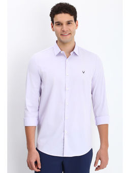 Allen Solly - Men Lilac Slim Fit Solid Full Sleeves Casual Shirts