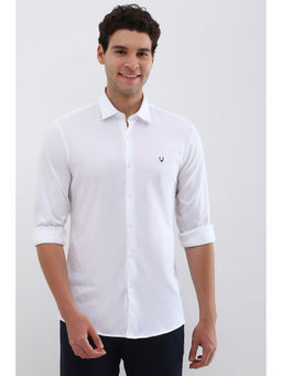 Allen Solly - Men White Slim Fit Solid Full Sleeves Casual Shirts