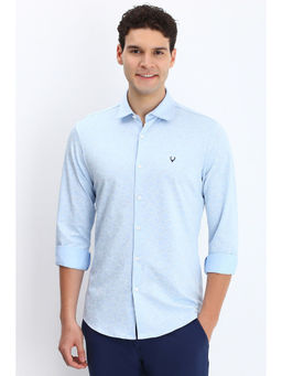 Allen Solly - Men Blue Slim Fit Print Full Sleeves Casual Shirts