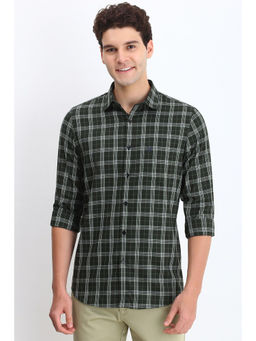 Allen Solly - Men Green Slim Fit Check Full Sleeves Casual Shirts