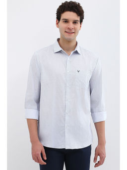 Allen Solly - Men White Slim Fit Print Full Sleeves Casual Shirts