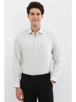 Allen Solly - Men White Slim Fit Print Full Sleeves Formal Shirt