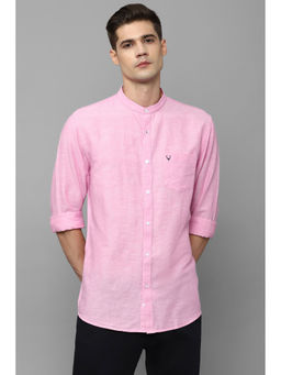 Allen Solly - Men Pink Slim Fit Textured Full Sleeves Casual Shirts
