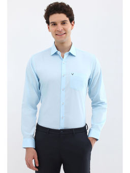 Allen Solly - Men Light Blue Slim Fit Solid Full Sleeves Formal Shirt