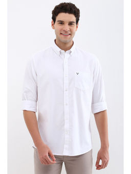 Allen Solly - Men White Slim Fit Solid Full Sleeves Casual Shirts