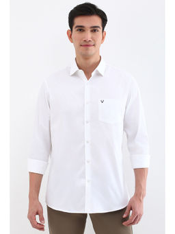 Allen Solly - Men White Slim Fit Solid Full Sleeves Casual Shirts