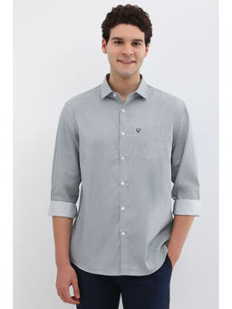Allen Solly - Men Grey Slim Fit Print Full Sleeves Casual Shirts