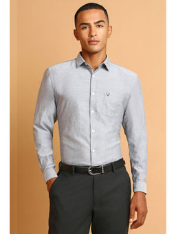 Allen Solly - Men Grey Slim Fit Textured Full Sleeves Formal Shirt