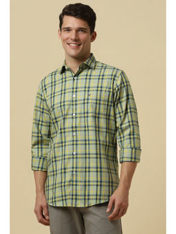 Allen Solly - Men Green Slim Fit Check Full Sleeves Casual Shirts