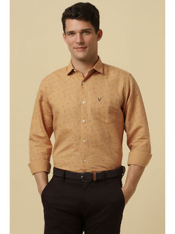 Allen Solly - Men Beige Slim Fit Print Full Sleeves Casual Shirts