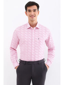 Allen Solly - Men Pink Slim Fit Print Full Sleeves Formal Shirt