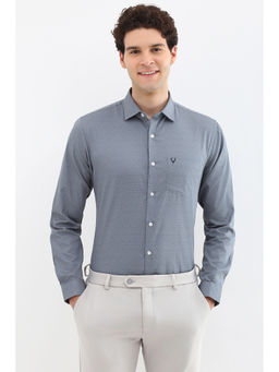 Allen Solly - Men Grey Slim Fit Print Full Sleeves Formal Shirt