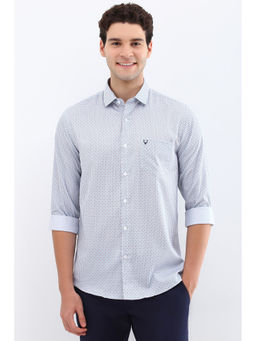 Allen Solly - Men White Slim Fit Print Full Sleeves Casual Shirts