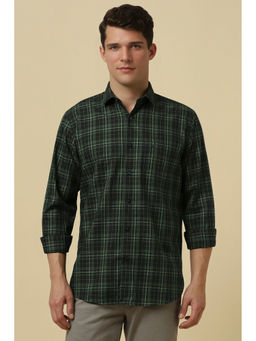 Allen Solly - Men Olive Slim Fit Check Full Sleeves Casual Shirts