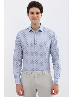 Allen Solly - Men Blue Slim Fit Print Full Sleeves Formal Shirt