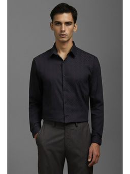 Louis Philippe - Men Black Super Slim Fit Check Full Sleeves Casual Shirt