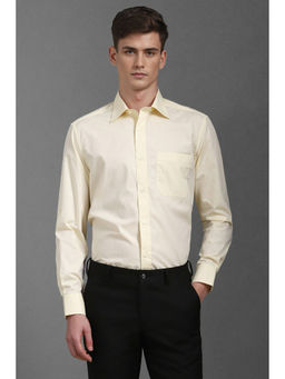 Louis Philippe - Men Cream Classic Fit Dots Full Sleeves Formal Shirt