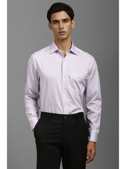 Louis Philippe - Men Lilac Classic Fit Print Full Sleeves Formal Shirt