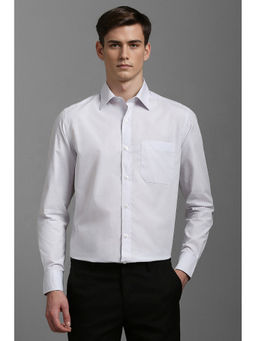 Louis Philippe - Men Grey Classic Fit Stripe Full Sleeves Formal Shirt